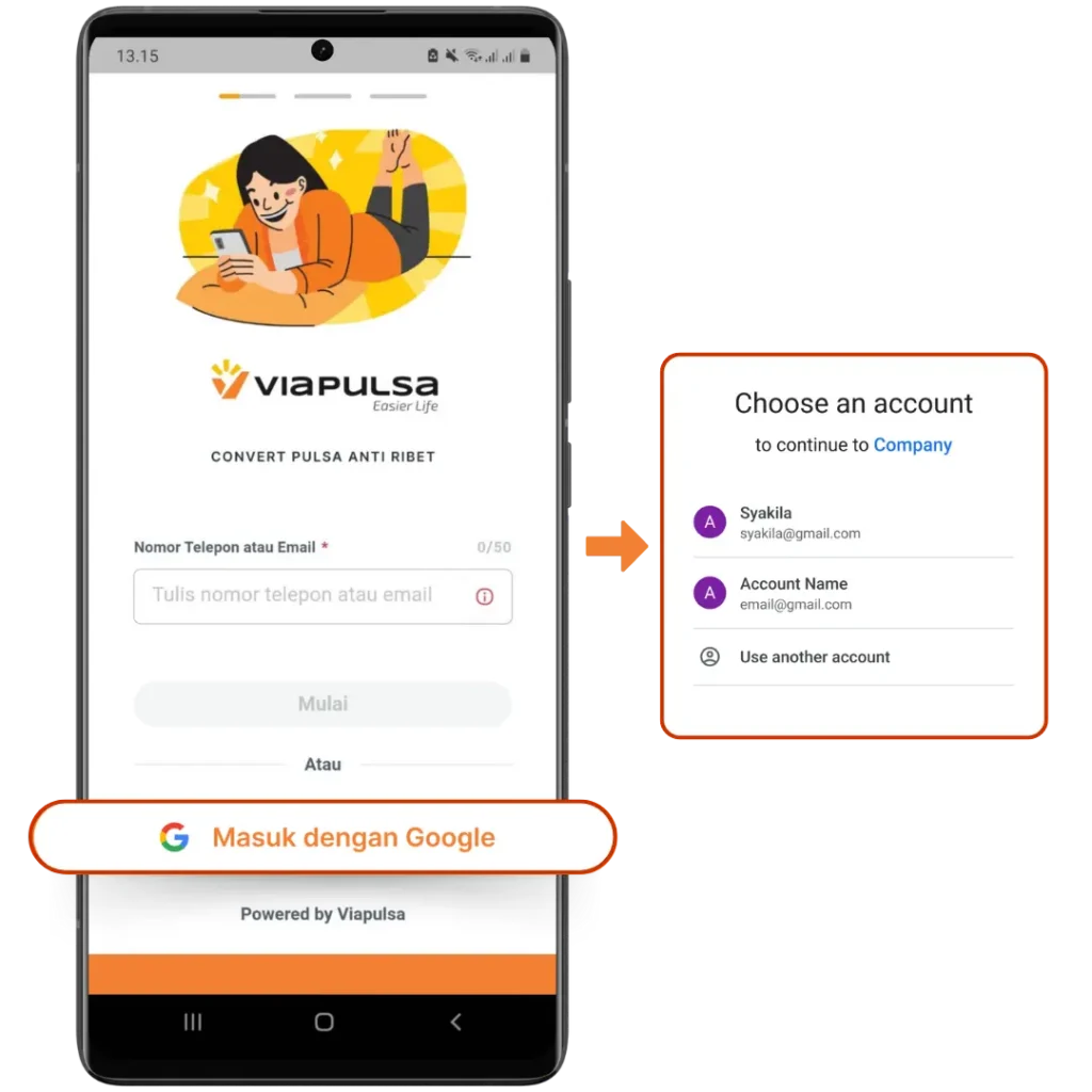Login/Sign Up dengan Akun Google Login/Sign up dengan Akun Google
